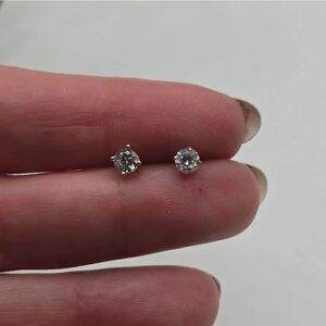 "5/$40" Mismatched Sterling Silver CZ Tiny Round Stud Earrings